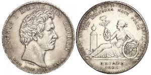 1 Thaler Reino de Baviera (1806 - 1918) Plata Luis I de Baviera(1786 – 1868)