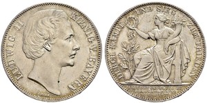 1 Thaler Reino de Baviera (1806 - 1918) Plata Luis II de Baviera(1845 – 1886)