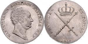 1 Thaler Reino de Baviera (1806 - 1918) Plata Maximiliano I de Baviera (1756 - 1825)