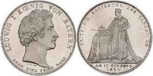 1 Thaler Reino de Baviera (1806 - 1918) Plata Luis I de Baviera(1786 – 1868)