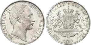 1 Thaler Reino de Baviera (1806 - 1918) Plata Maximiliano II de Baviera(1811 - 1864)