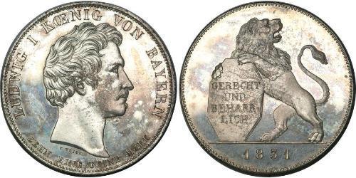 1 Thaler Reino de Baviera (1806 - 1918) Plata Luis I de Baviera(1786 – 1868)