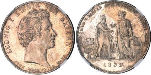 1 Thaler Reino de Baviera (1806 - 1918) Plata Luis I de Baviera(1786 – 1868)