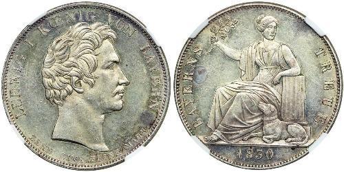 1 Thaler Reino de Baviera (1806 - 1918) Plata Luis I de Baviera(1786 – 1868)