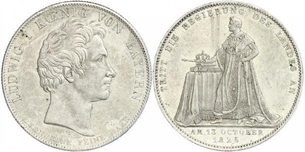 1 Thaler Reino de Baviera (1806 - 1918) Plata Luis I de Baviera(1786 – 1868)