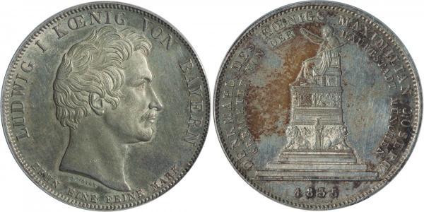 1 Thaler Reino de Baviera (1806 - 1918) Plata Luis I de Baviera(1786 – 1868)