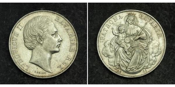 1 Thaler Reino de Baviera (1806 - 1918) Plata Luis II de Baviera(1845 – 1886)