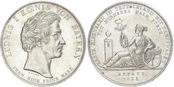 1 Thaler Reino de Baviera (1806 - 1918) Plata Luis I de Baviera(1786 – 1868)