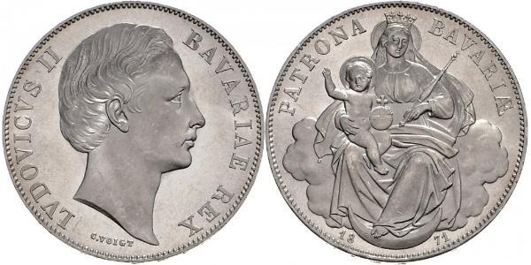 1 Thaler Reino de Baviera (1806 - 1918) Plata Luis II de Baviera(1845 – 1886)