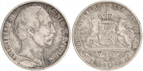 1 Thaler Reino de Baviera (1806 - 1918) Plata Maximiliano II de Baviera(1811 - 1864)