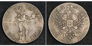 1 Thaler Reino de Francia (843-1791) Plata Carlos V, Emperador del Sacro Imperio Romano (1500-1558)