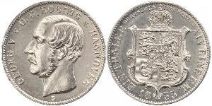 1 Thaler Reino de Hannover (1814 - 1866) Plata Jorge V de Hannover (1819 - 1878)