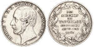 1 Thaler Reino de Hannover (1814 - 1866) Plata Jorge V de Hannover (1819 - 1878)