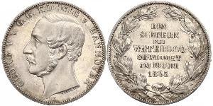 1 Thaler Reino de Hannover (1814 - 1866) Plata Jorge V de Hannover (1819 - 1878)