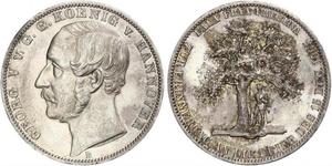 1 Thaler Reino de Hannover (1814 - 1866) Plata Jorge V de Hannover (1819 - 1878)