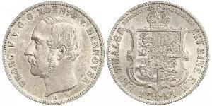 1 Thaler Reino de Hannover (1814 - 1866) Plata Jorge V de Hannover (1819 - 1878)