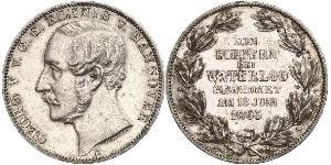 1 Thaler Reino de Hannover (1814 - 1866) Plata Jorge V de Hannover (1819 - 1878)