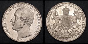 1 Thaler Reino de Hannover (1814 - 1866) Plata Jorge V de Hannover (1819 - 1878)