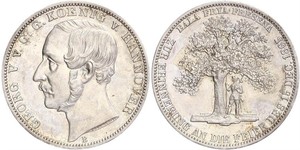 1 Thaler Reino de Hannover (1814 - 1866) Plata Jorge V de Hannover (1819 - 1878)