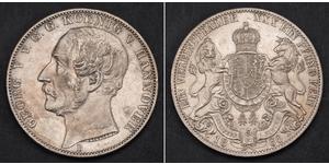 1 Thaler Reino de Hannover (1814 - 1866) Plata Jorge V de Hannover (1819 - 1878)