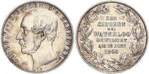 1 Thaler Reino de Hannover (1814 - 1866) Plata Jorge V de Hannover (1819 - 1878)