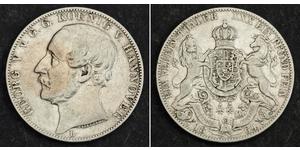 1 Thaler Reino de Hannover (1814 - 1866) Plata Jorge V de Hannover (1819 - 1878)