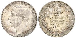 1 Thaler Reino de Hannover (1814 - 1866) Plata Jorge V de Hannover (1819 - 1878)