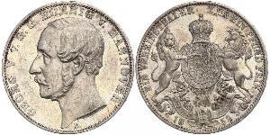 1 Thaler Reino de Hannover (1814 - 1866) Plata Jorge V de Hannover (1819 - 1878)