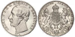 1 Thaler Reino de Hannover (1814 - 1866) Plata Jorge V de Hannover (1819 - 1878)