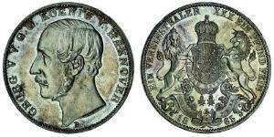 1 Thaler Reino de Hannover (1814 - 1866) Plata Jorge V de Hannover (1819 - 1878)