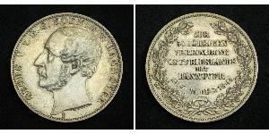 1 Thaler Reino de Hannover (1814 - 1866) Plata Jorge V de Hannover (1819 - 1878)