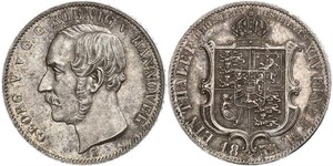 1 Thaler Reino de Hannover (1814 - 1866) Plata Jorge V de Hannover (1819 - 1878)