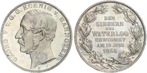 1 Thaler Reino de Hannover (1814 - 1866) Plata Jorge V de Hannover (1819 - 1878)