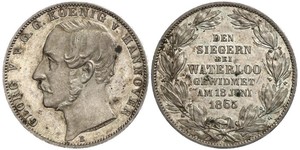 1 Thaler Reino de Hannover (1814 - 1866) Plata Jorge V de Hannover (1819 - 1878)