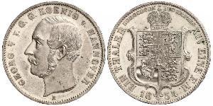 1 Thaler Reino de Hannover (1814 - 1866) Plata Jorge V de Hannover (1819 - 1878)