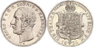 1 Thaler Reino de Hannover (1814 - 1866) Plata Jorge V de Hannover (1819 - 1878)