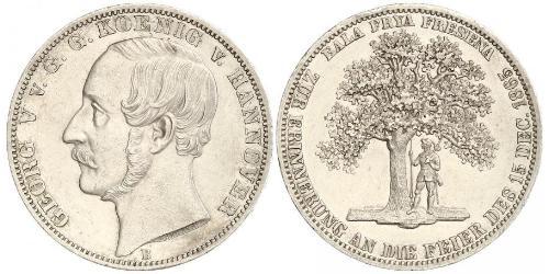 1 Thaler Reino de Hannover (1814 - 1866) Plata Jorge V de Hannover (1819 - 1878)