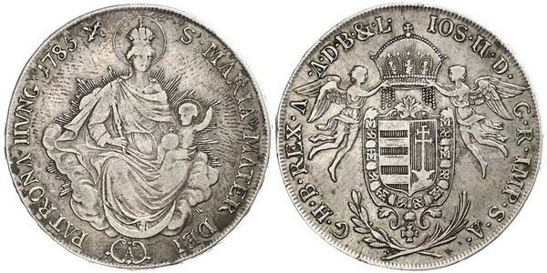 1 Thaler Reino de Hungría (1000-1918) Plata Joseph II, Holy Roman Emperor  (1741 - 1790)