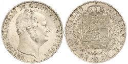 1 Thaler Reino de Prusia (1701-1918) Plata Federico Guillermo IV de Prusia (1795 - 1861)