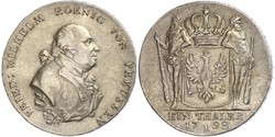 1 Thaler Reino de Prusia (1701-1918) Plata Federico Guillermo II de Prusia