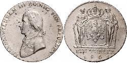 1 Thaler Reino de Prusia (1701-1918) Plata Federico Guillermo III de Prusia (1770 -1840)