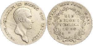 1 Thaler Reino de Prusia (1701-1918) Plata Federico Guillermo III de Prusia (1770 -1840)