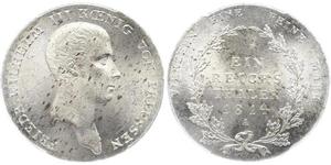 1 Thaler Reino de Prusia (1701-1918) Plata Federico Guillermo III de Prusia (1770 -1840)