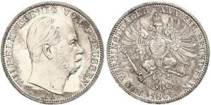 1 Thaler Reino de Prusia (1701-1918) Plata Wilhelm I, German Emperor (1797-1888)