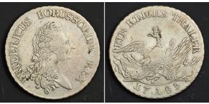 1 Thaler Reino de Prusia (1701-1918) Plata Federico II el Grande (1712 – 1786)