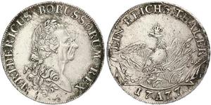 1 Thaler Reino de Prusia (1701-1918) Plata Federico II el Grande (1712 – 1786)