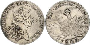 1 Thaler Reino de Prusia (1701-1918) Plata Federico II el Grande (1712 – 1786)