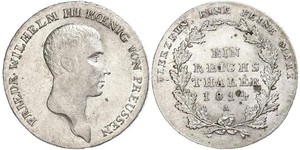 1 Thaler Reino de Prusia (1701-1918) Plata Federico Guillermo III de Prusia (1770 -1840)