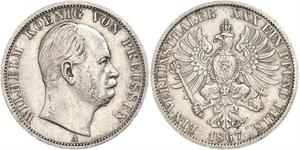 1 Thaler Reino de Prusia (1701-1918) Plata Wilhelm I, German Emperor (1797-1888)