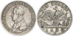 1 Thaler Reino de Prusia (1701-1918) Plata Federico Guillermo III de Prusia (1770 -1840)